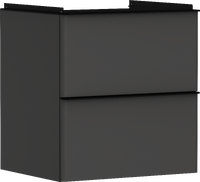 badmeubel Diamond Matt Grey 580/475 met 2 lades voor wastafel, oppervlak greep: