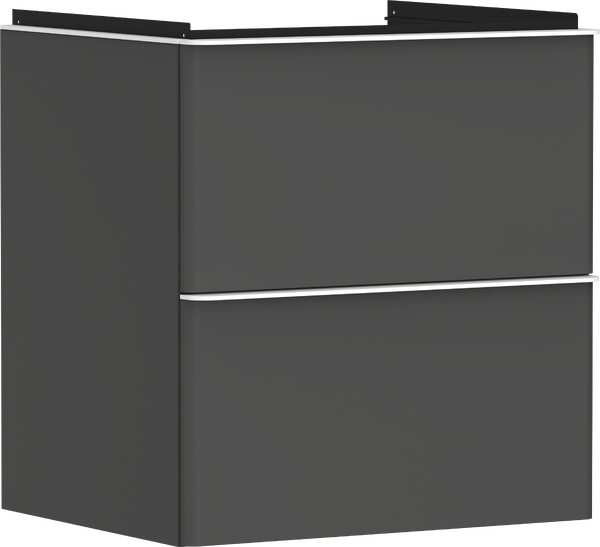 Vanity unit Diamond Matt Grey 580/475 with 2 drawers for wash basin Matt White