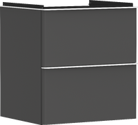 badmeubel Diamond Matt Grey 580/475 met 2 lades voor wastafel, oppervlak greep: