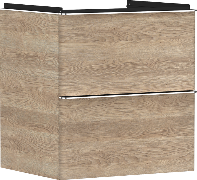 Vanity unit Natural Oak 580/475 with 2 drawers for wash basin