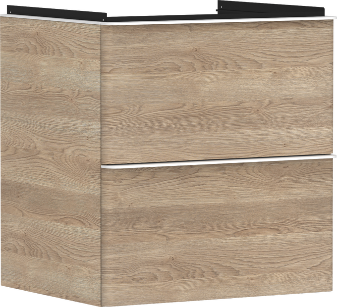 Vanity unit Natural Oak 580/475 with 2 drawers for wash basin
