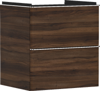badmeubel Dark Walnut 580/475 met 2 lades voor wastafel, oppervlak greep: