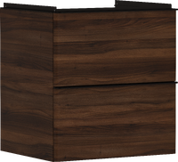 badmeubel Dark Walnut 580/475 met 2 lades voor wastafel, oppervlak greep: