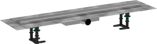 Caniveau de douche linéaire 800 avec hauteur d'encastrement 43 mm