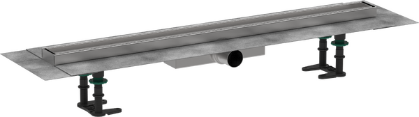 Caniveau de douche linéaire 800 avec hauteur d'encastrement 43 mm à carreler