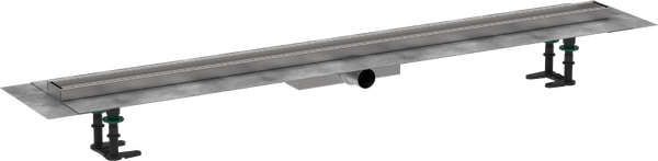 Caniveau de douche linéaire 1200 avec hauteur d'encastrement 43 mm à carreler