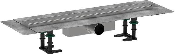 Caniveau de douche linéaire 600 avec hauteur d'encastrement 63 mm