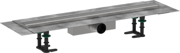 Caniveau de douche linéaire 700 avec hauteur d'encastrement 63 mm