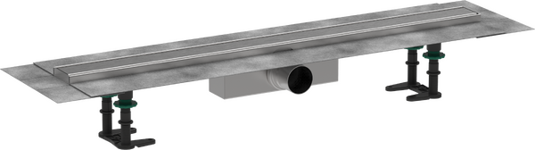 Caniveau de douche linéaire 800 avec hauteur d'encastrement 63 mm