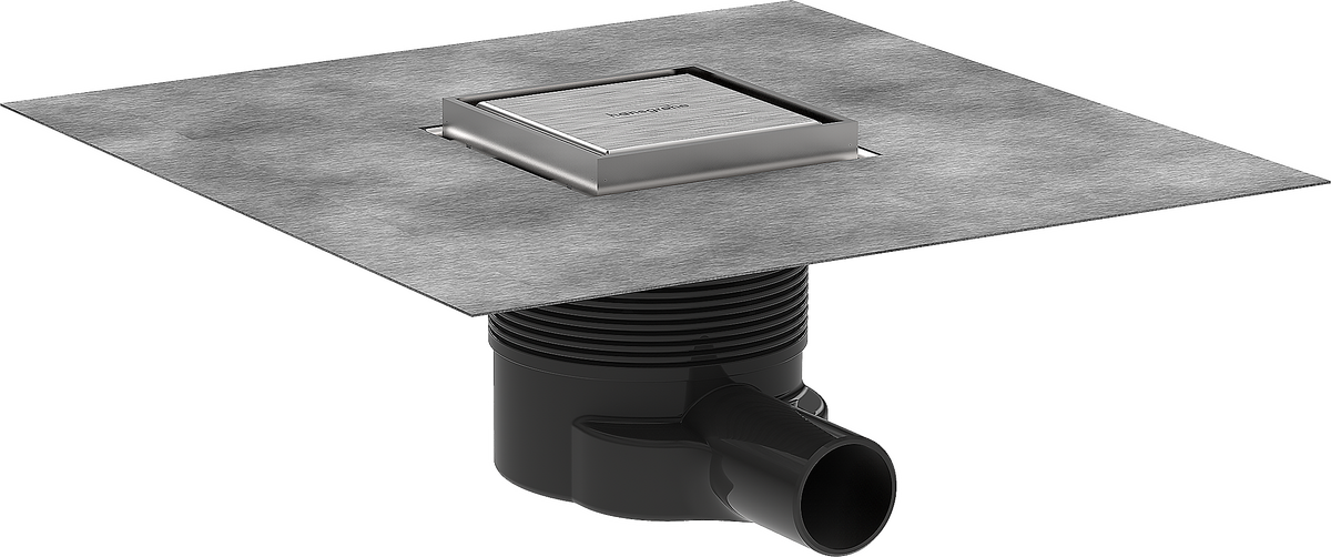 Complete set point drain 100/100 tileable rear cover