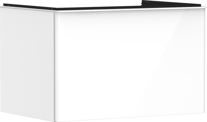 Meuble sous-vasque Blanc brillant 780/550 avec 1 tiroir pour consoles avec plan de travail lavabo