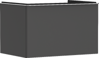 Wastafelonderkast Diamond Matt Grey 780/550 met 1 lade voor consoles met uitsparing in het midden