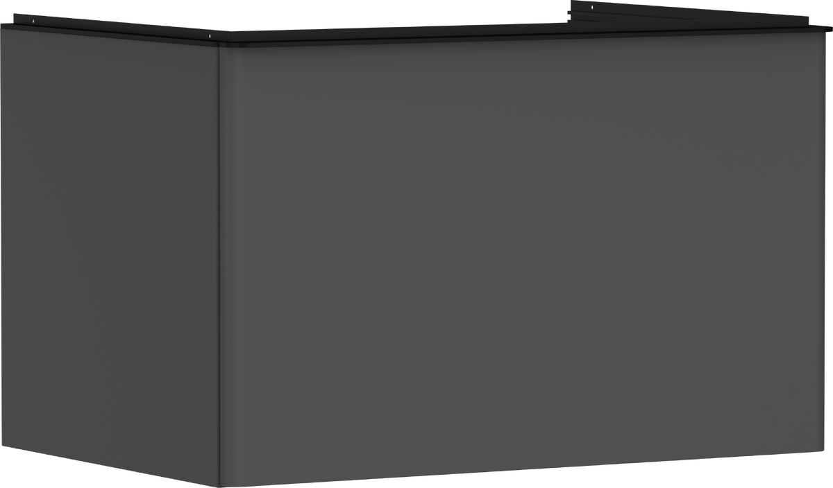 Mueble de baño gris mate diamante 780/550 con 1 cajón para consolas con lavabo sobre encimera