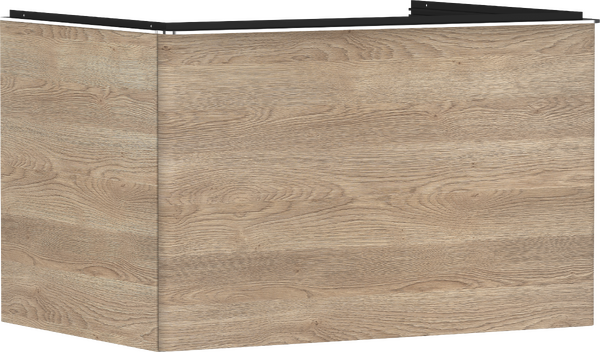 Meuble bas 780/550 pour lavabo à poser Xelu Q avec 1 tiroir, caisson Chêne clair naturel