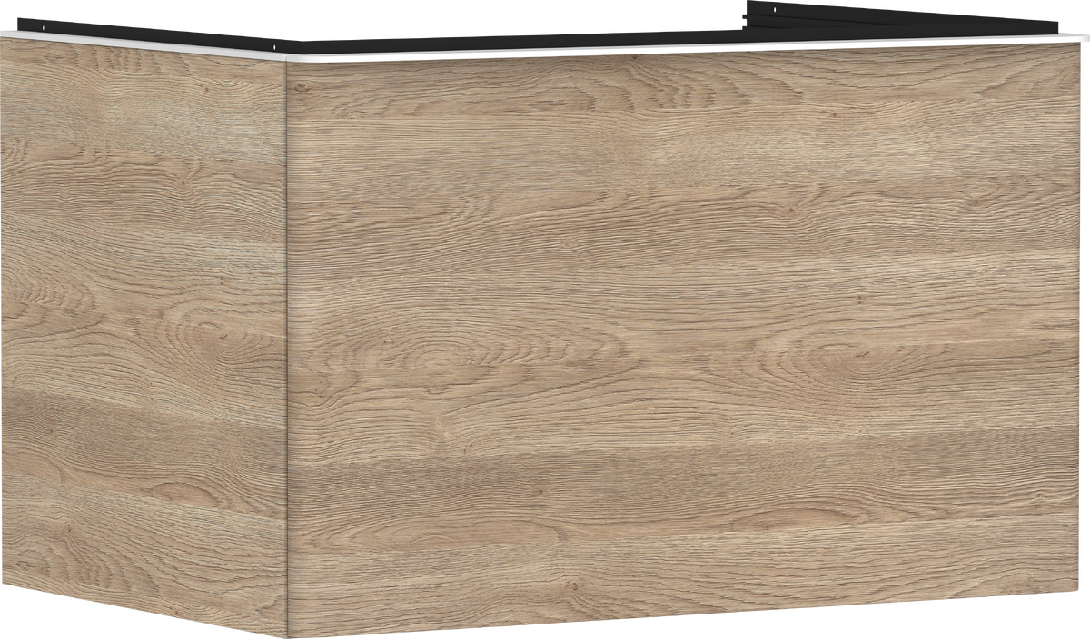 Mueble de baño roble natural 780/550 con 1 cajón para consolas con recorte en el centro