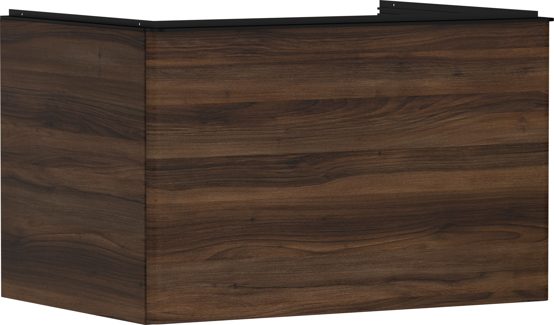 badmeubel Diamond Dark Walnut 780/550 met 1 lade voor consoles met inbouwwastafel geslepen