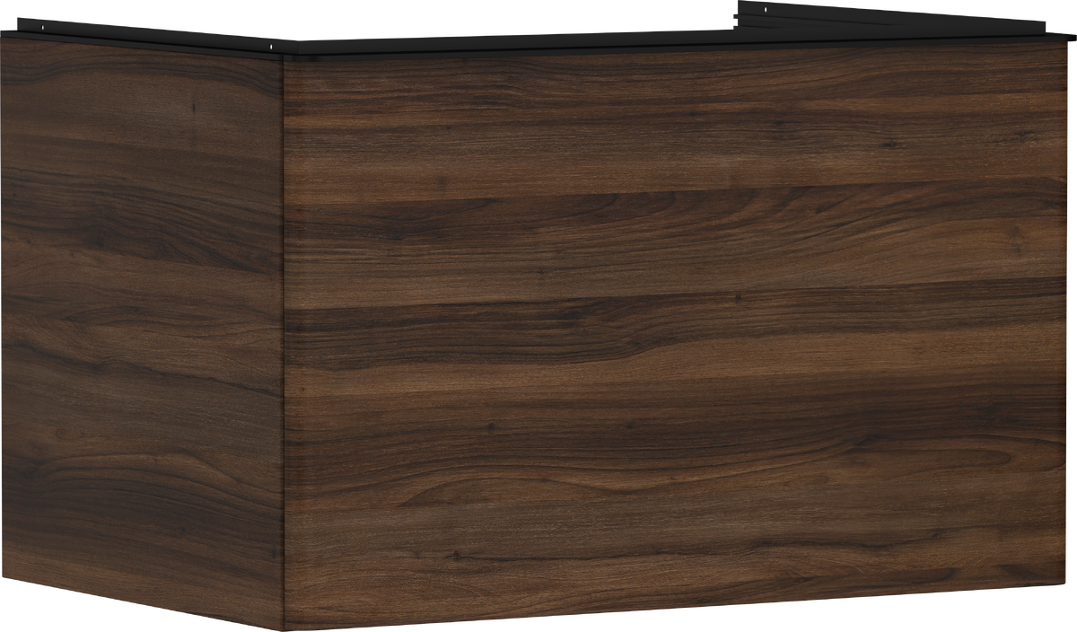 Mueble de baño nogal oscuro 780/550 con 1 cajón para consolas con lavabo sobre encimera