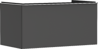 Wastafelonderkast Diamond Matt Grey 980/550 met 1 lade voor consoles met uitsparing in het midden