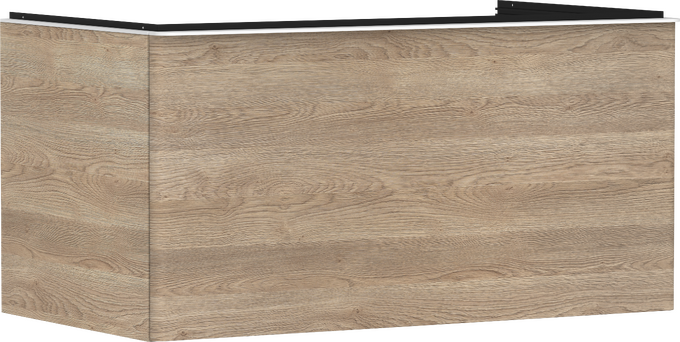 Wastafelonderkast Natural Oak 980/550 met 1 lade voor consoles met wastafel