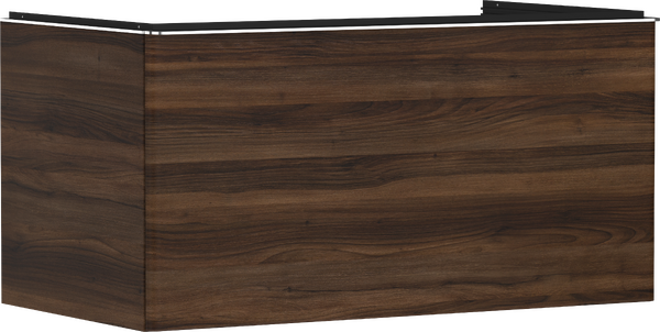 Meuble bas 980/550 pour lavabo à poser Xelu Q avec 1 tiroir, caisson Noyer foncé