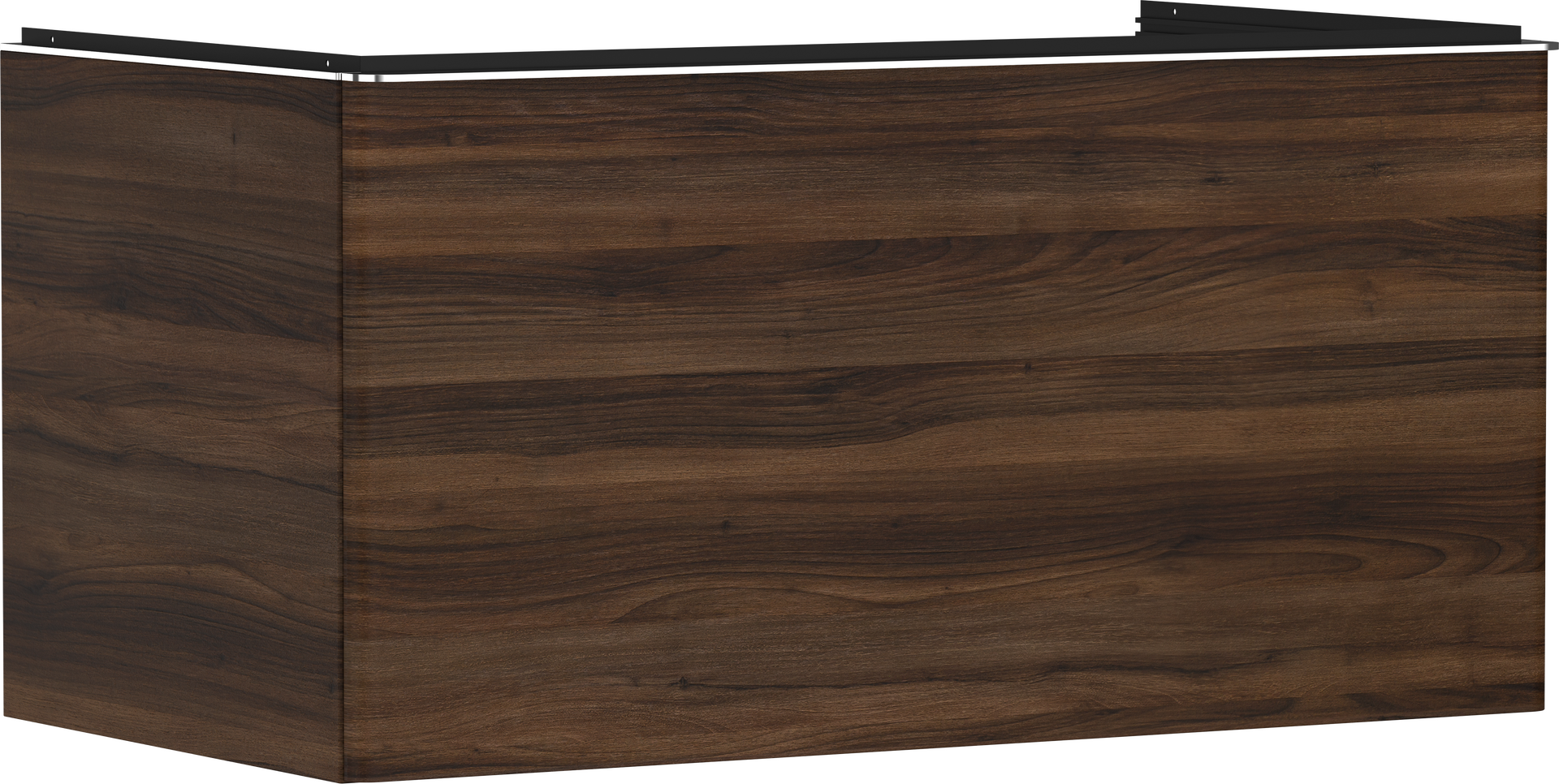 Servantskap mørk valnøtt 980/550 med 1 skuff for bordplate med utskjæring i midten