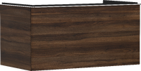 Wastafelonderkast Dark Walnut 980/550 met 1 lade voor consoles met uitsparing in het midden