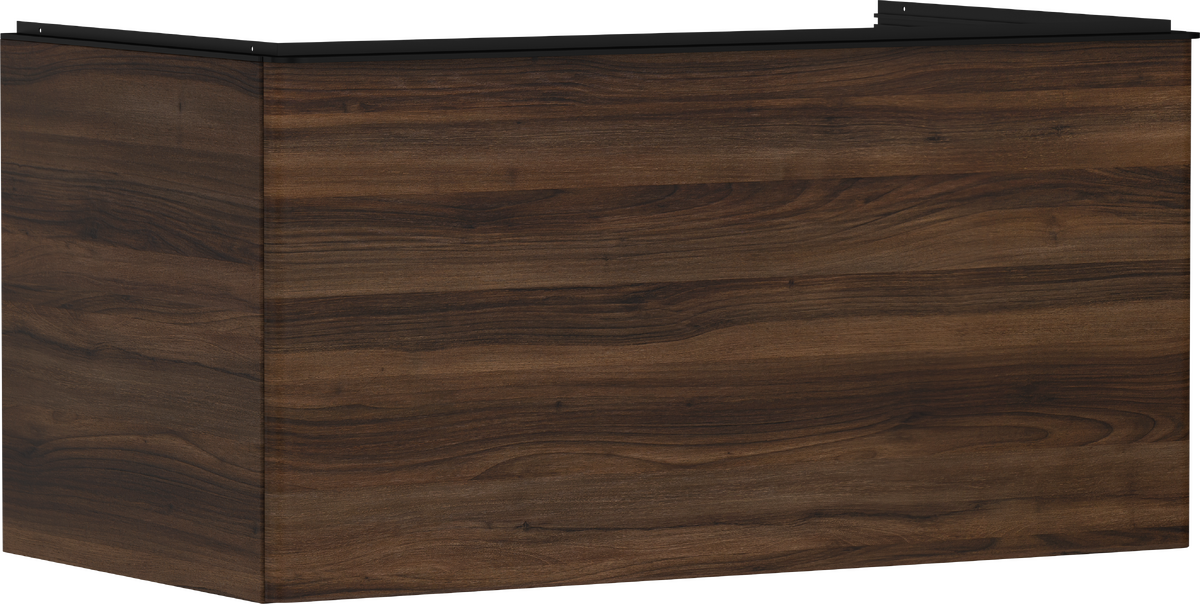 Waschtischunterschrank Nussbaum Dunkel 980/550 mit 1 Schubkasten für Konsole mit Ausschnitt mittig