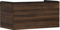 Wastafelonderkast Dark Walnut 980/550 met 1 lade voor consoles met uitsparing in het midden
