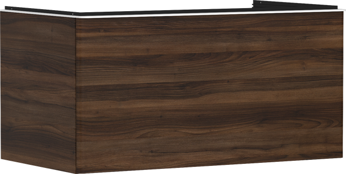 Wastafelonderkast Dark Walnut 980/550 met 1 lade voor consoles met wastafel