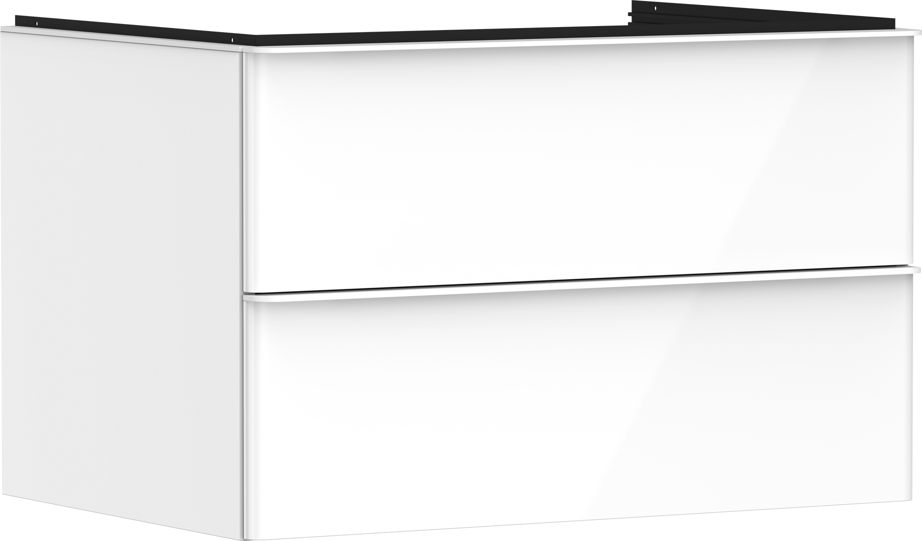 Base sottolavabo con 2 cassetti Bianco Lucido 780/550 per top con foro centrale