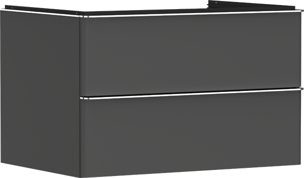 Meuble bas 780/550 pour vasque Xuniva avec 2 tiroirs, caisson Gris mat