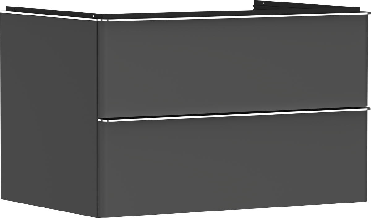 Mueble de baño gris mate diamante 780/550 con 2 cajones para consolas con bol