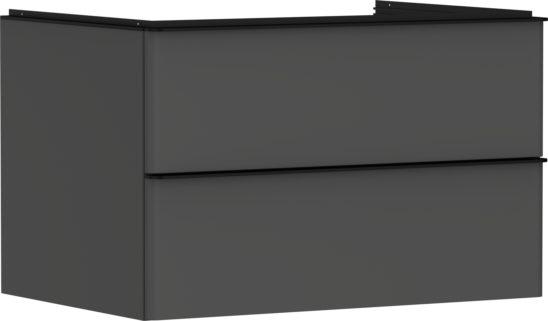 Waschtischunterschrank Diamantgrau Matt 780/550 mit 2 Schubkästen für Konsole mit Ausschnitt mittig