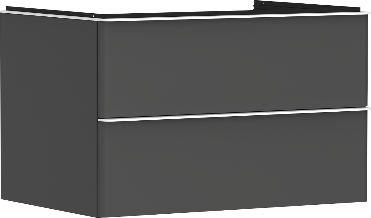 Waschtischunterschrank Diamantgrau Matt 780/550 mit 2 Schubkästen für Konsolen mit Aufsatzwaschtisch