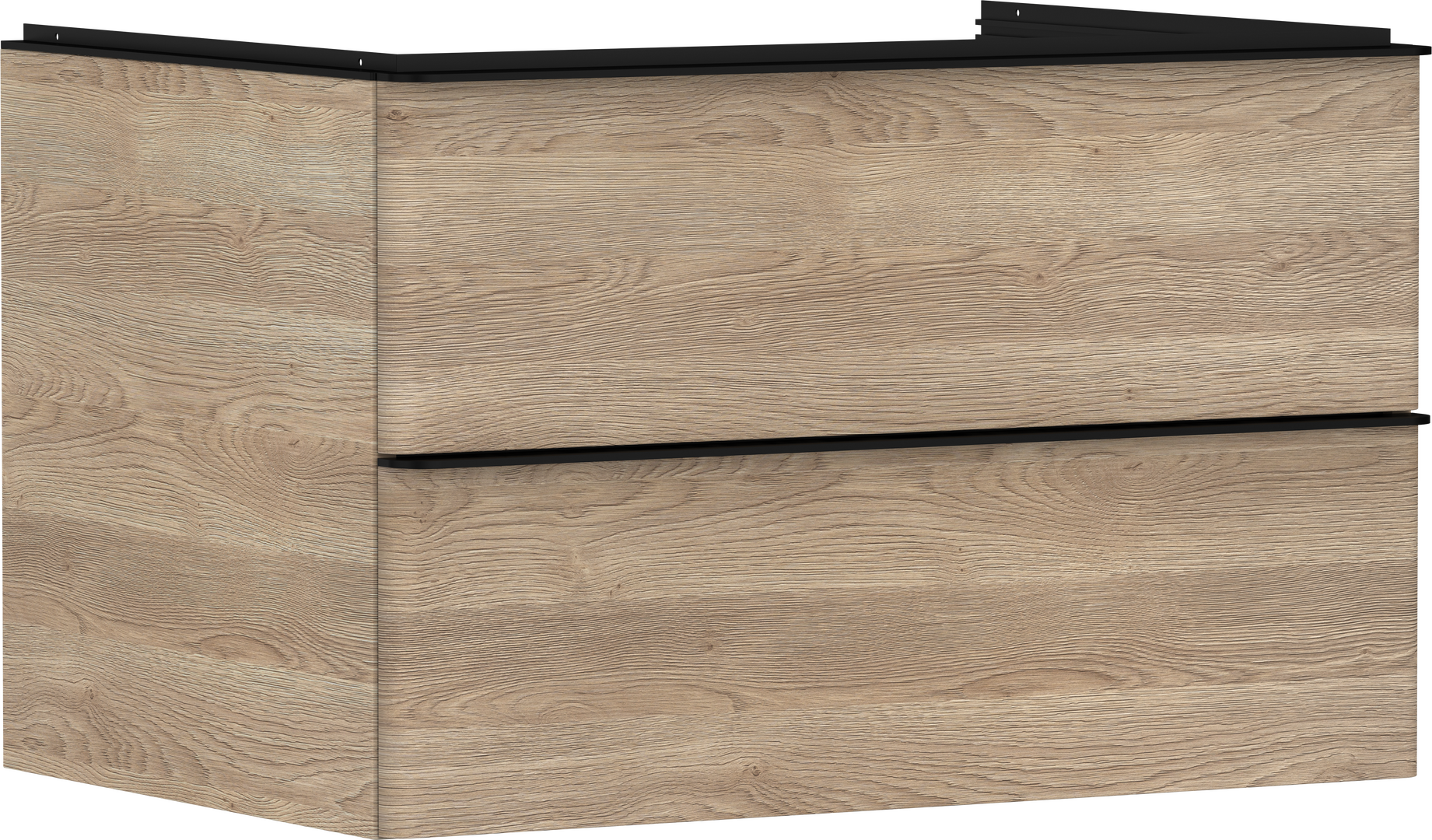 Waschtischunterschrank Eiche Natur 780/550 mit 2 Schubkästen für Konsole mit  Ausschnitt mittig