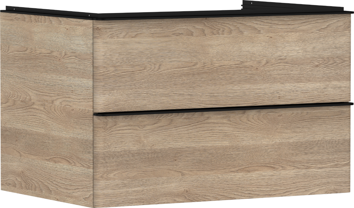 Mueble de baño roble natural 780/550 con 2 cajones para consolas con bol