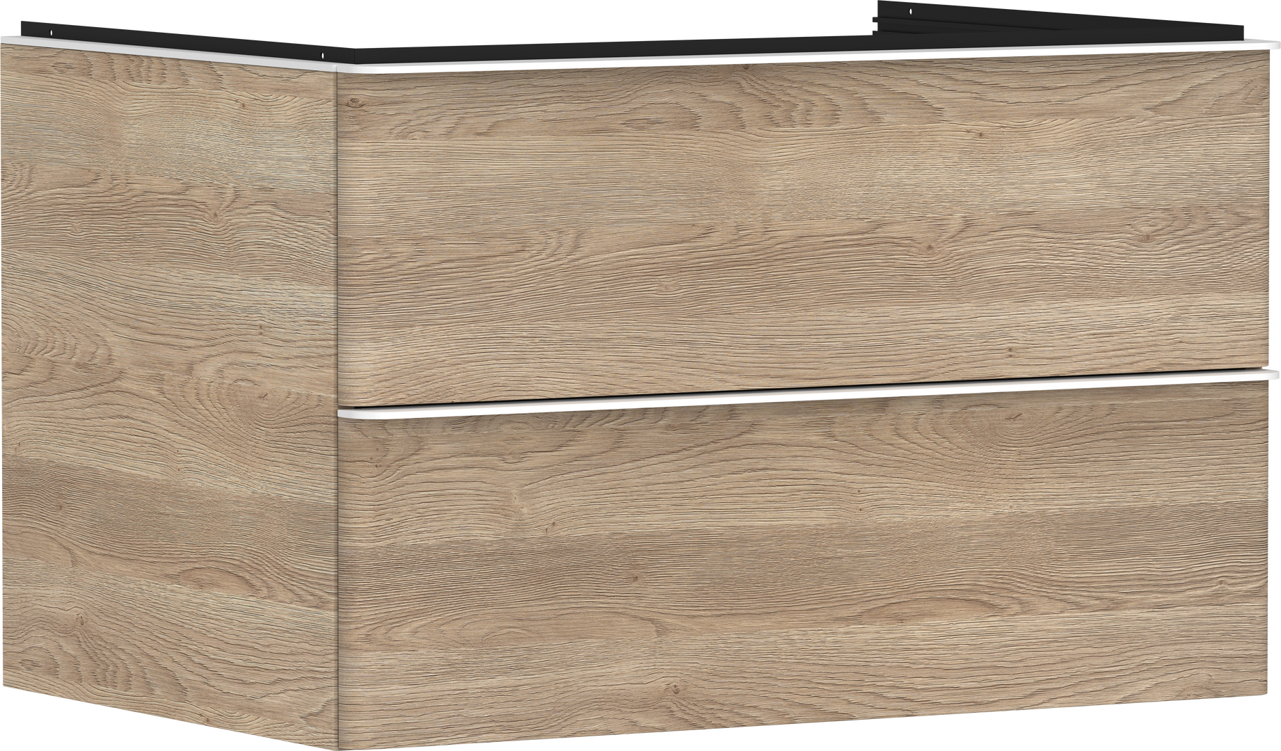 Vanity unit Natural Oak 780/550 with 2 drawers for console with cutout middle