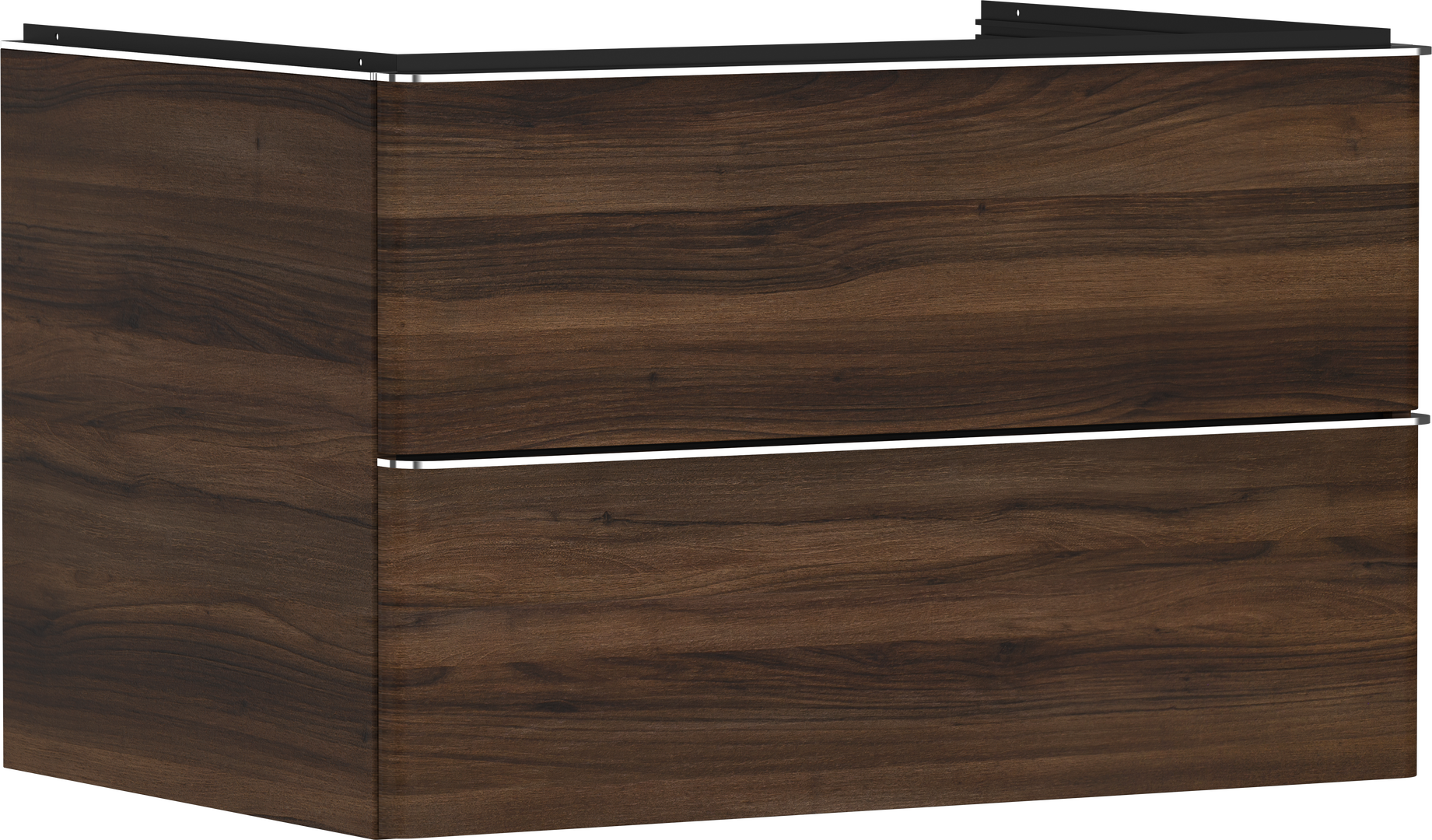 Waschtischunterschrank Nussbaum Dunkel 780/550 mit 2 Schubkästen für Konsole mit Ausschnitt mittig