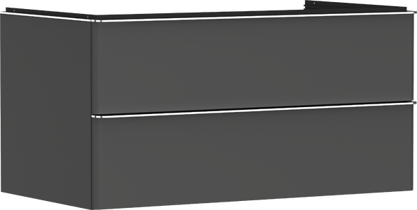 Meuble bas 980/550 pour vasque Xuniva avec 2 tiroirs, caisson Gris mat