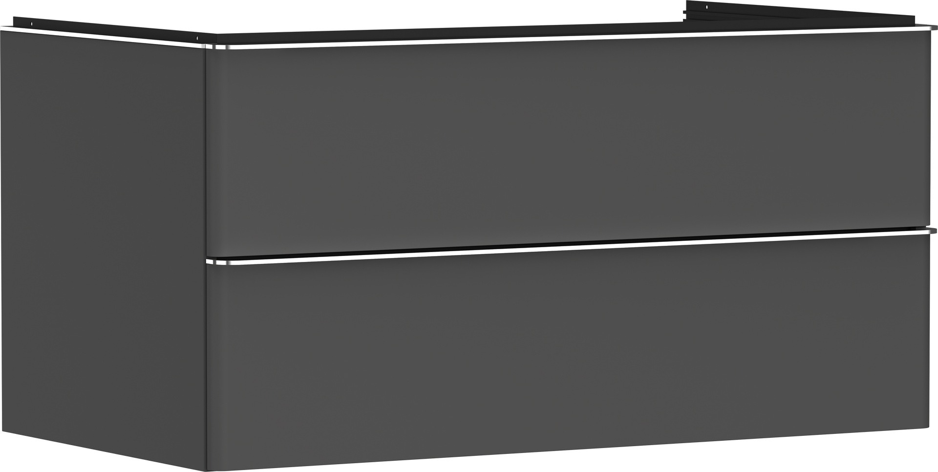 Skrinka pod umývadlo diamantová matná sivá 980/550 so 2 zásuvkami pre dosku s výrezom uprostred