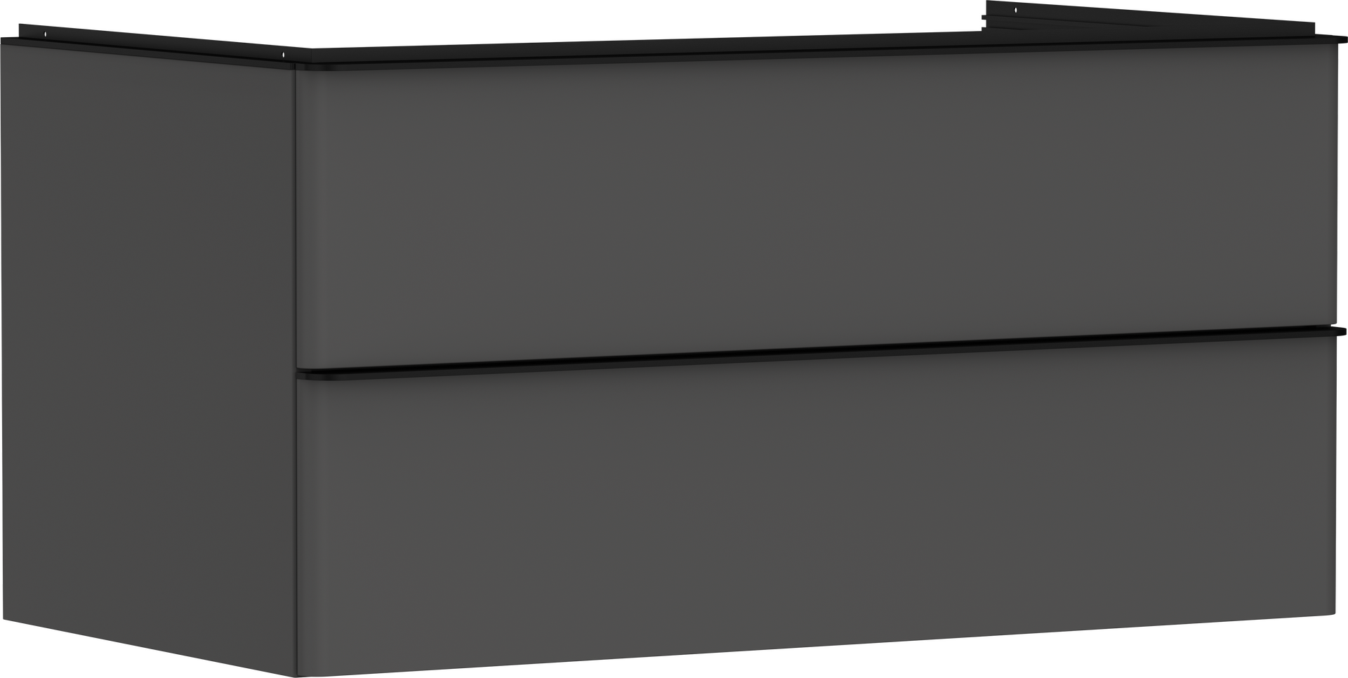 Waschtischunterschrank Diamantgrau Matt 980/550 mit 2 Schubkästen für Konsole mit Ausschnitt mittig