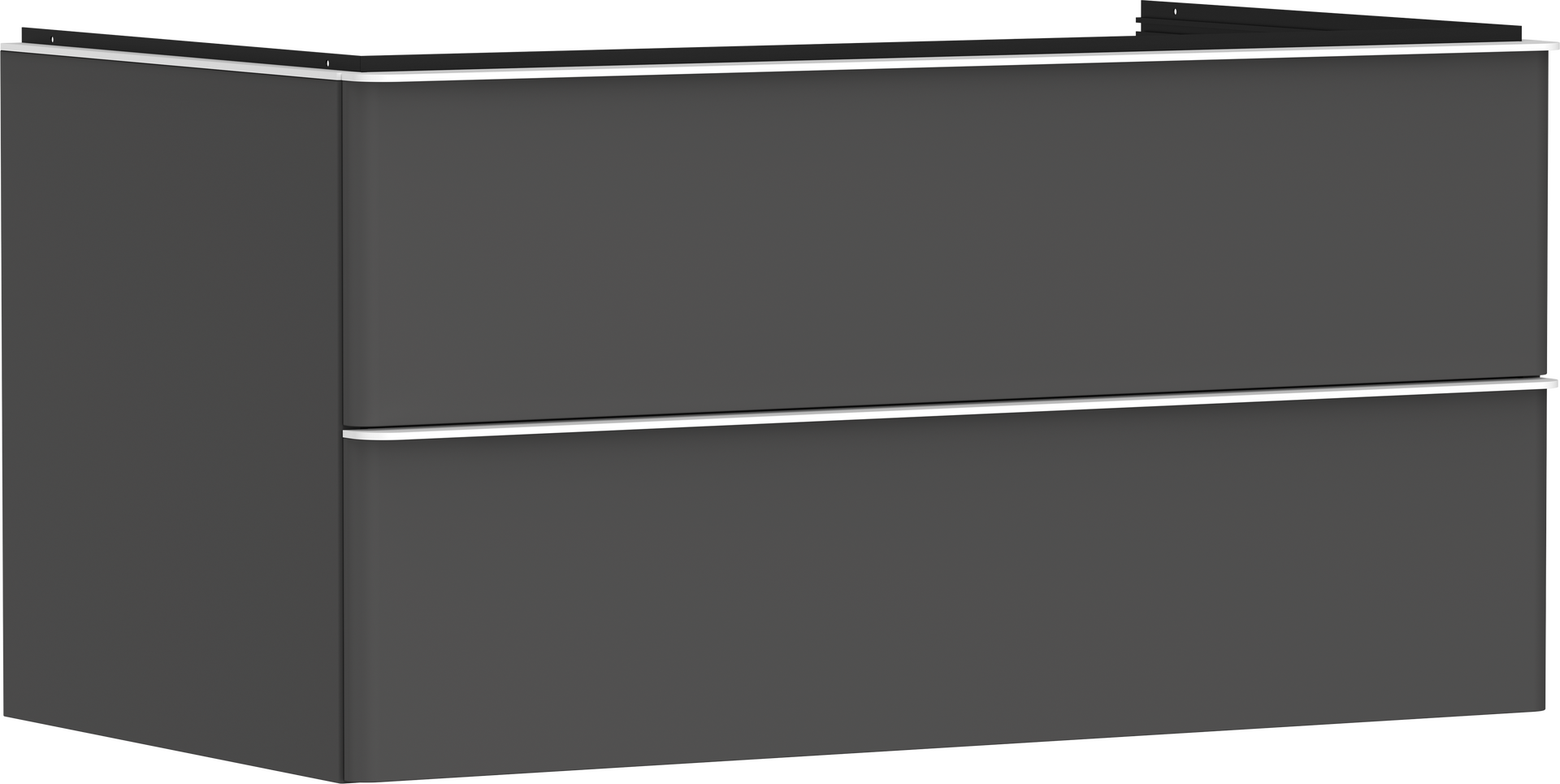 Vanity unit Diamond Matt Grey 980/550 with 2 drawers for console with cutout middle