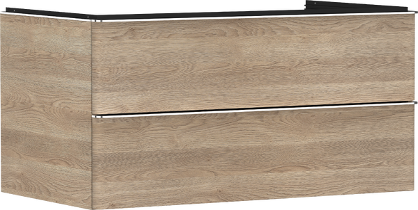 Meuble bas 980/550 pour vasque Xuniva avec 2 tiroirs, caisson Chêne clair naturel