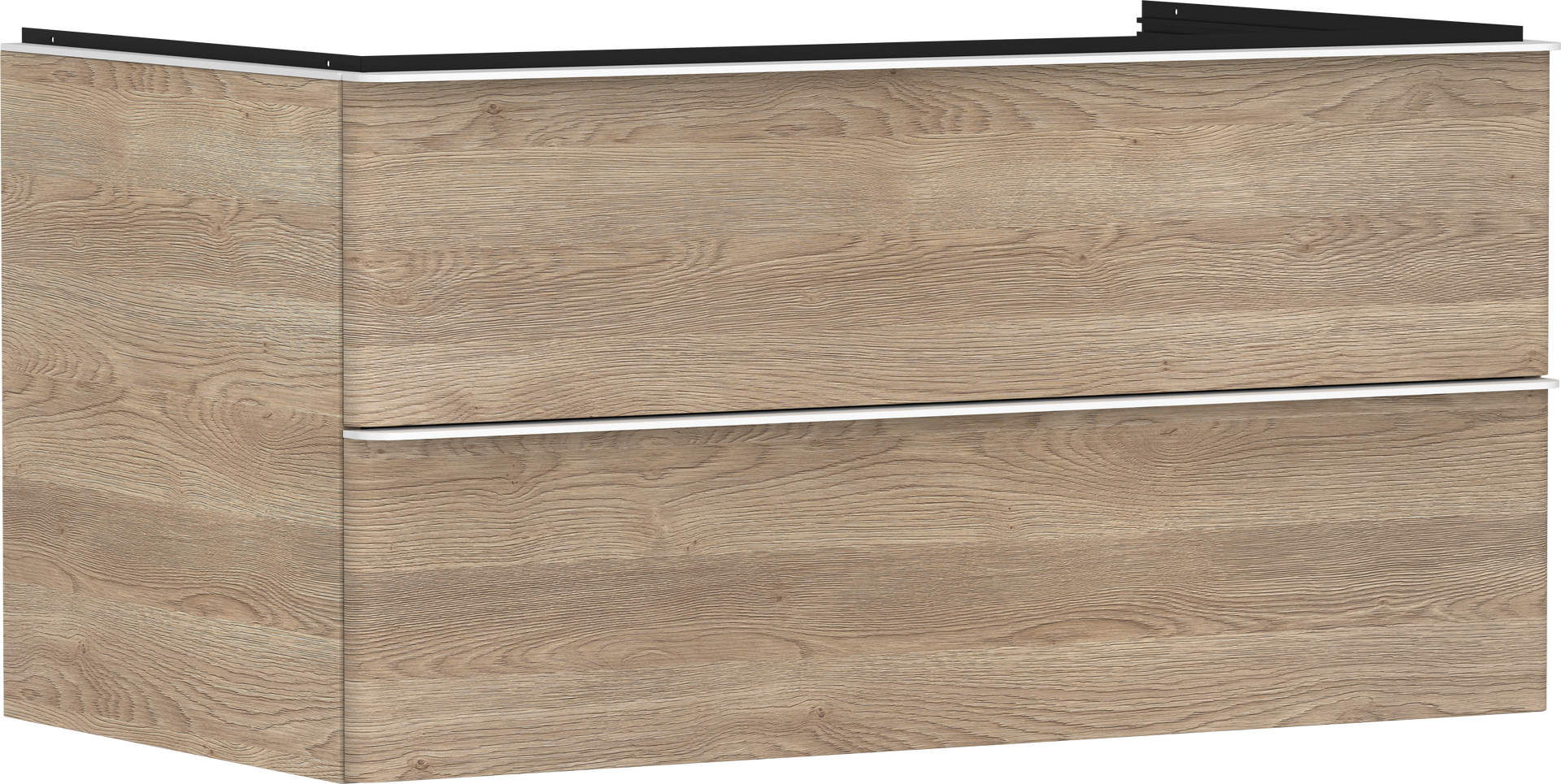 Vanity unit Natural Oak 980/550 with 2 drawers for console with cutout middle