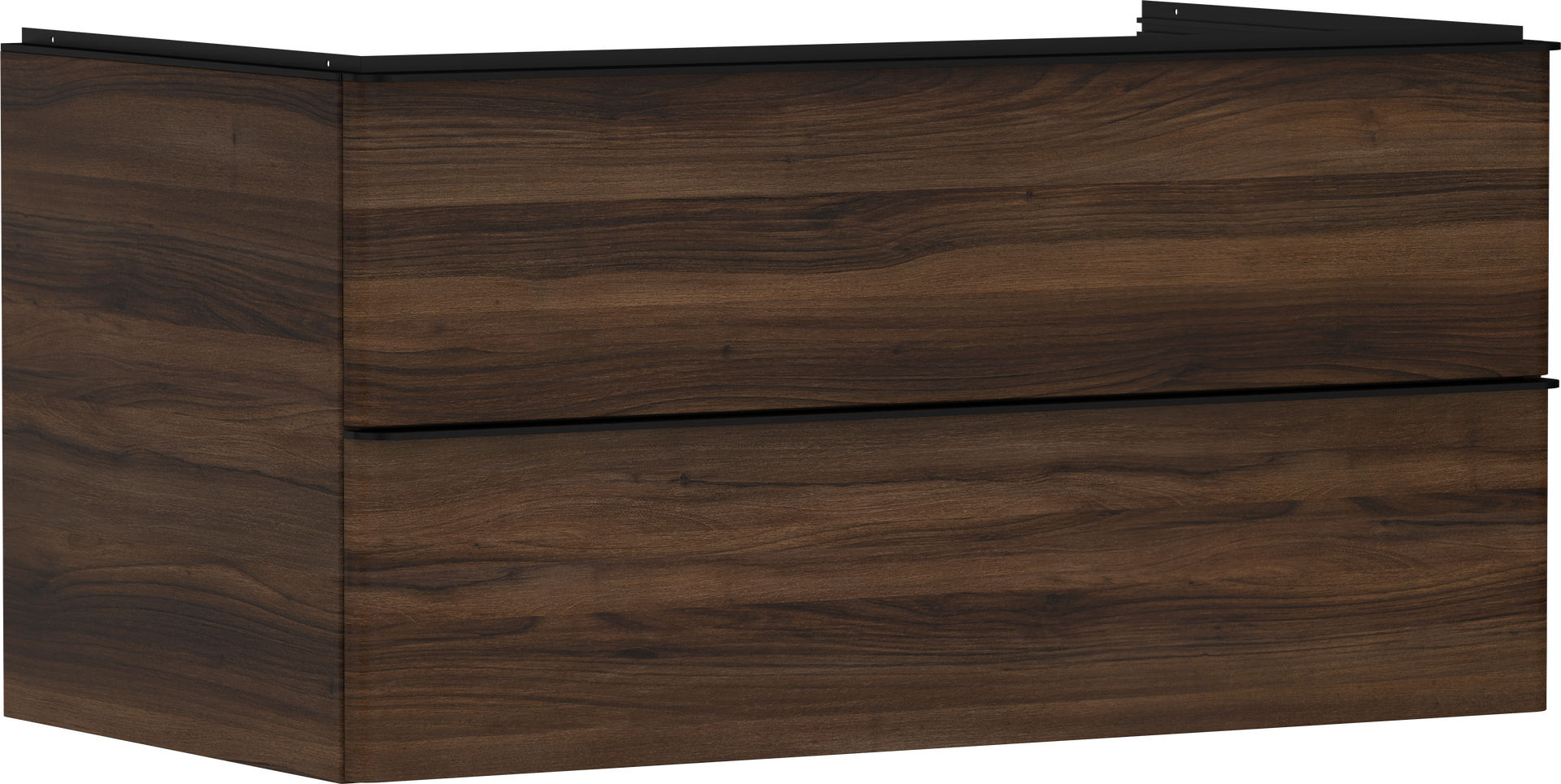 Vanity unit Dark Walnut 980/550 with 2 drawers for console with cutout middle