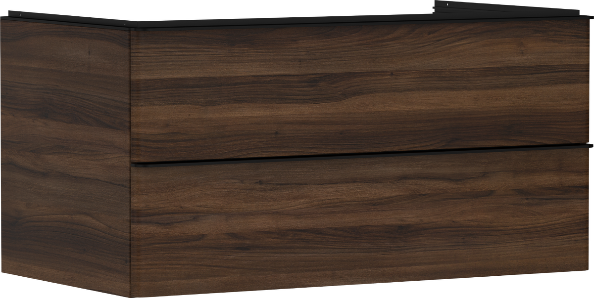 Mueble de baño nogal oscuro 980/550 con 2 cajones para consolas con bol