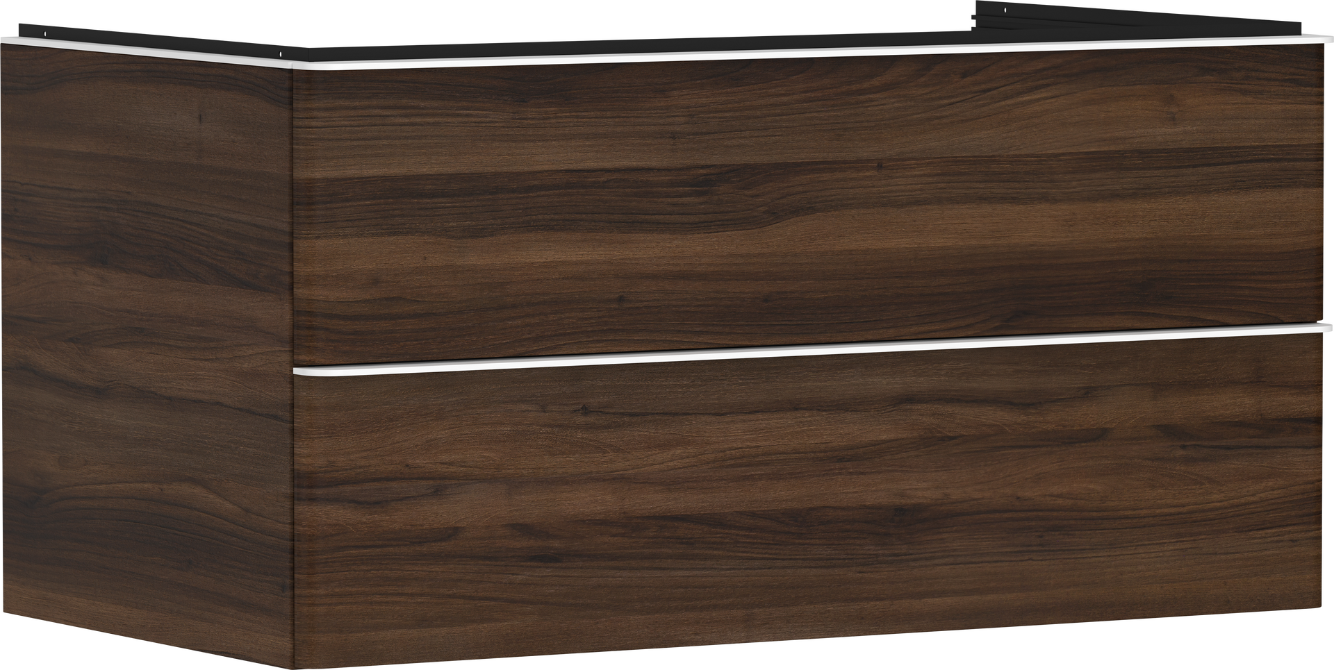 Vanity unit Dark Walnut 980/550 with 2 drawers for console with cutout middle