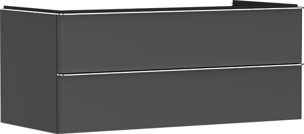 Meuble bas 1180/550 pour vasque Xuniva avec 2 tiroirs, caisson Gris mat