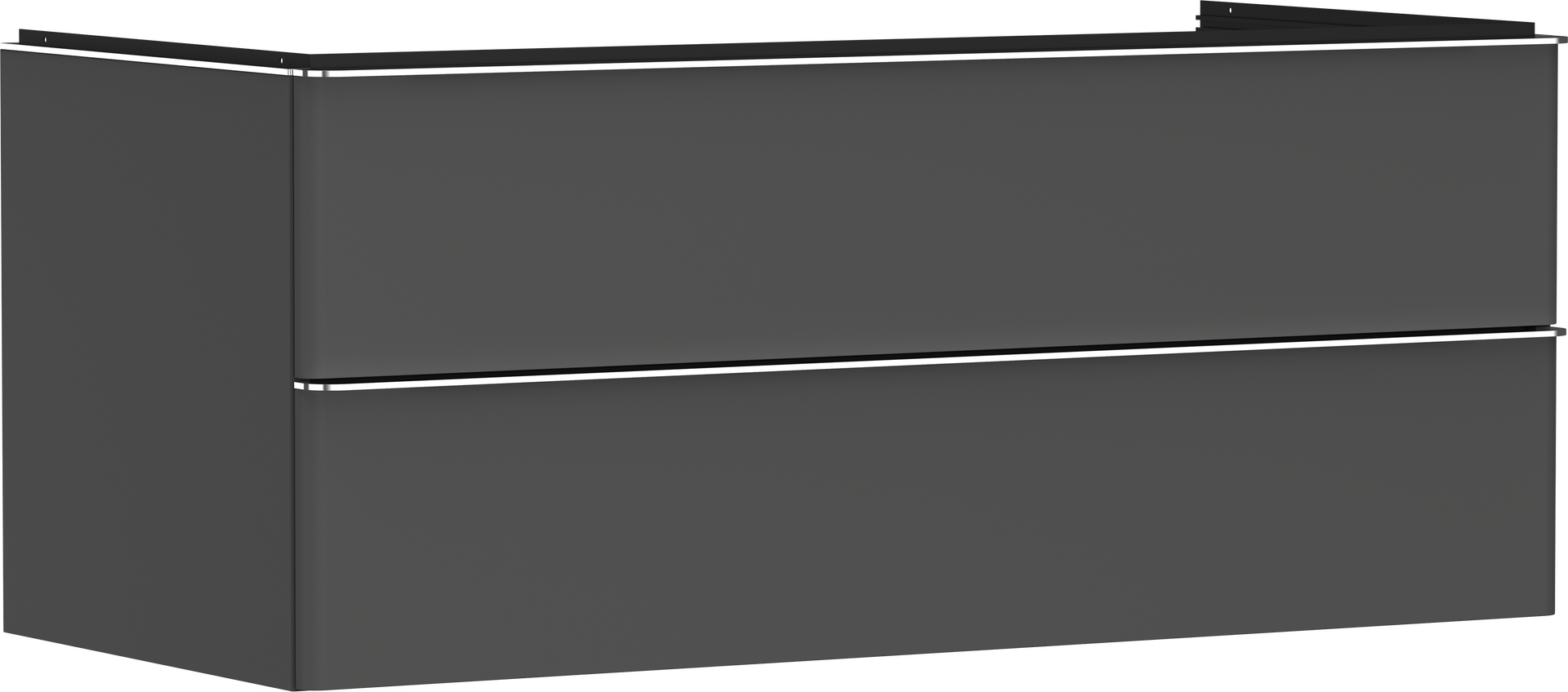 Vanity unit Diamond Matt Grey 1180/550 with 2 drawers for console with cutout middle