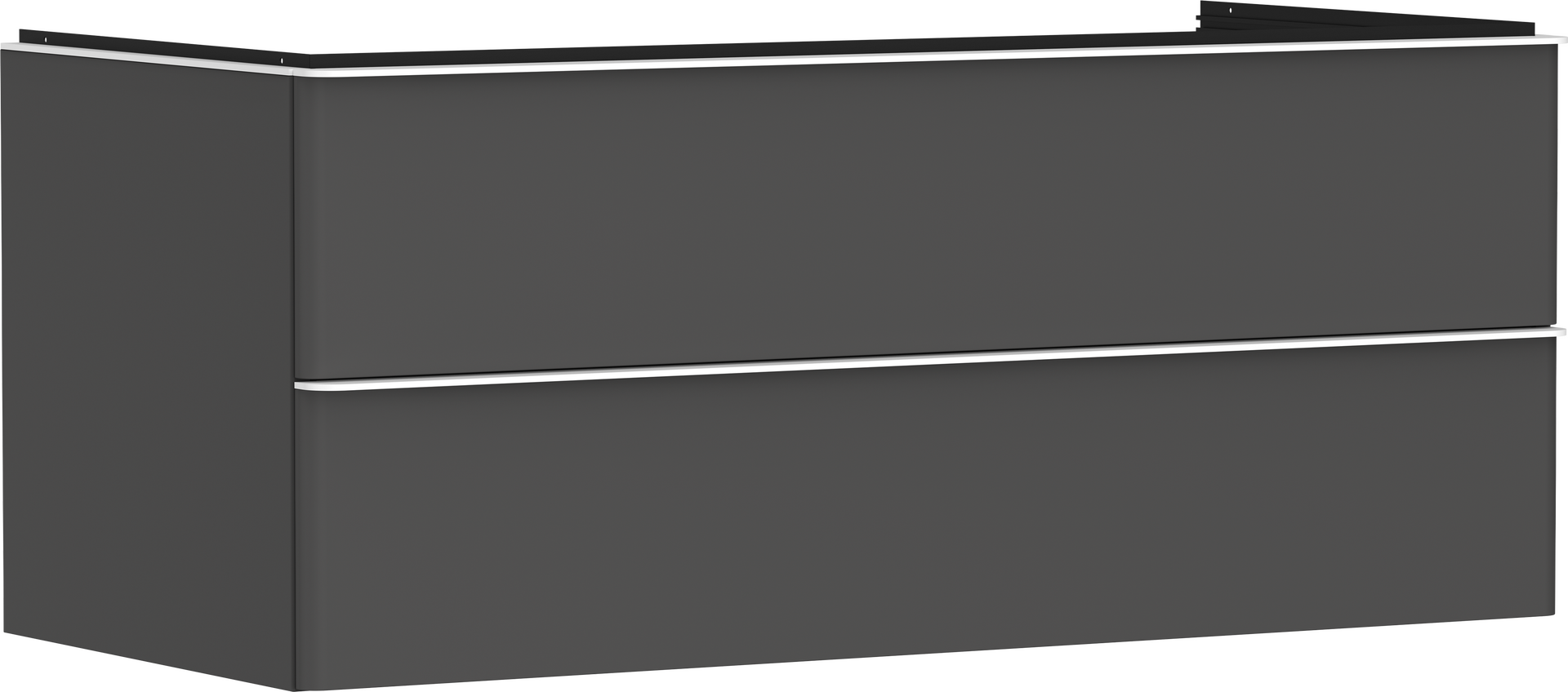 Vanity unit Diamond Matt Grey 1180/550 with 2 drawers for console with cutout middle